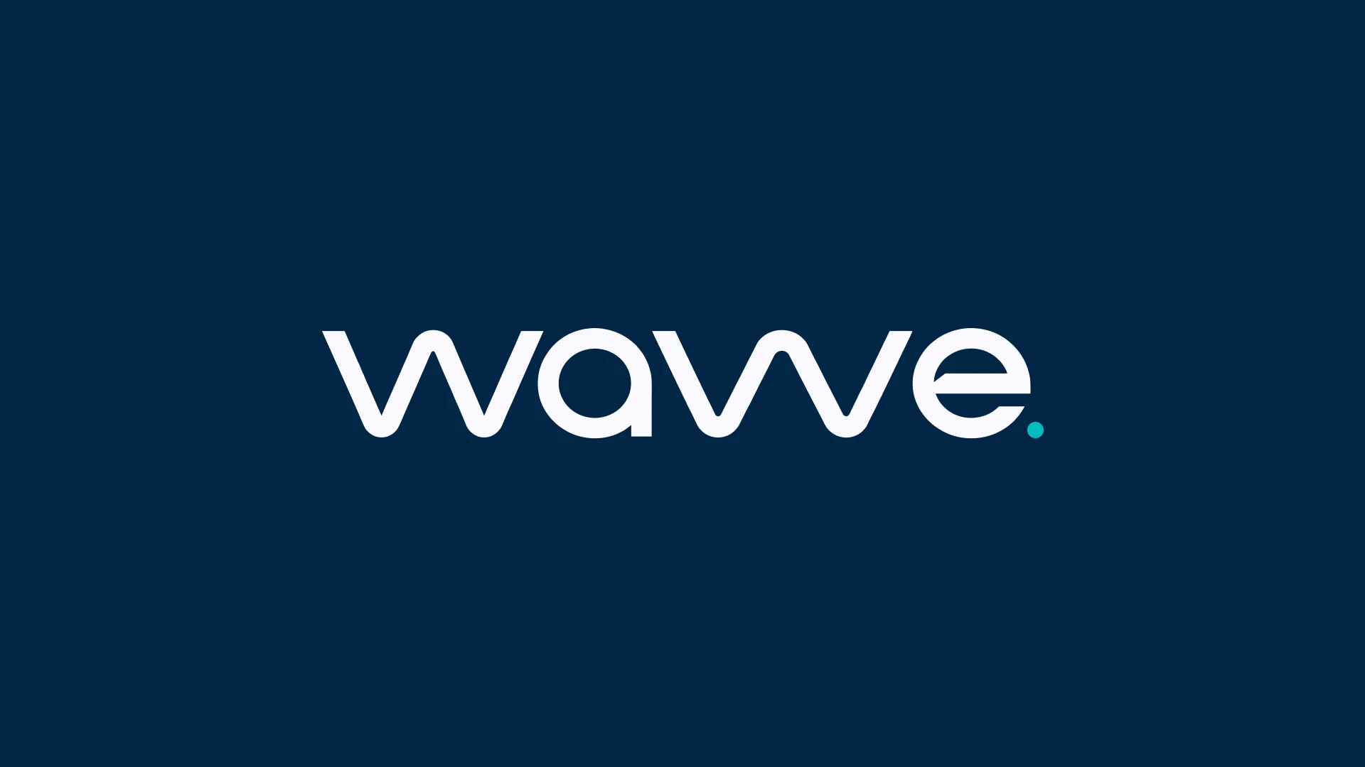 Logotipo Wavve em branco sobre fundo azul-marinho